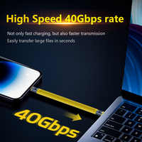 Cable de Carga USB C a C de 240 W, Amarillo, 10 Gbps, USB 4.0, Tipo C Macho a Macho, Plano, Delgado, FPC, 13 cm, Cable de Datos Corto para Teléfono y Portátil
