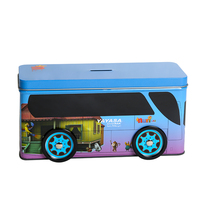 Logo OEM Unique Spécial CMJN Cookie Bonbons Boîte en fer blanc Bus Voiture Camion Forme pour le stockage de gâteaux au chocolat Matériau métallique