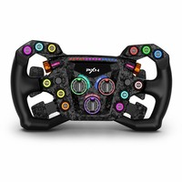 Volant de course PXN GT ONE 300 mm avec 12 boutons RGB, palettes de changement de vitesse magnétiques en fibre de carbone pour base de simulation de course