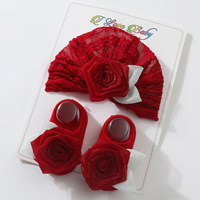 Ensemble de chaussettes et bonnet pour nouveau-né en coton, chaussettes pour bébé fille, couleur unie, chaussettes à fleurs pour bébé