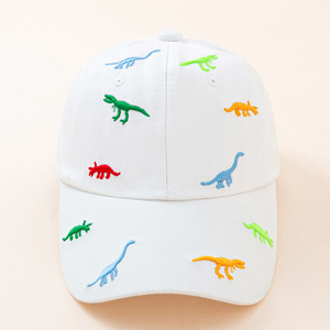 Haute qualité réglable dessin animé <span class=keywords><strong>dinosaure</strong></span> broderie bord incurvé enfants <span class=keywords><strong>papa</strong></span> chapeaux Logo personnalisé 6 panneau Gorras coton casquettes de Baseball - Product Image 3