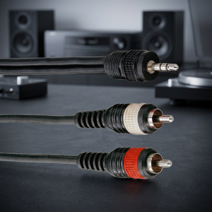 สายสัญญาณเสียงแบบสเตอริโอ หัวเสียบโทรศัพท์ 3.5 มม. เป็น RCA ตัวผู้ แบบสายคู่บิดเกลียว หุ้มฉนวน PVC - Product Image 2