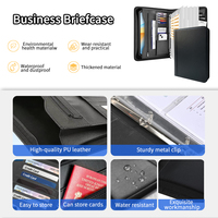 Portafolio de Cuero PU A4 de Lujo con Logotipo Personalizado, con Carpeta de 3 Anillos, Organizador de Documentos Profesional con Cierre, Carpeta Portafolio de Negocios