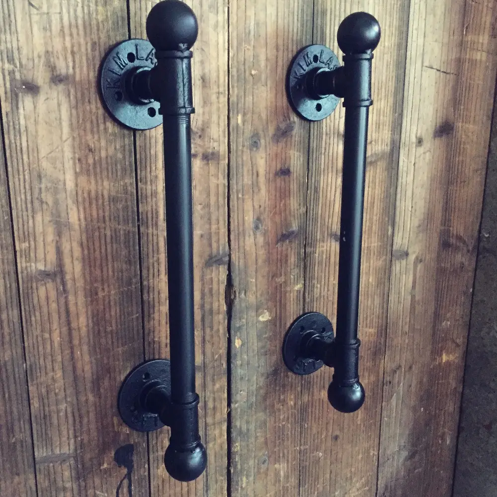 Maniglia per porta nera per tubo maniglia per porta maniglia per armadietto maniglia e pomello per porta per mobili in ferro industriale in metallo decorativo
