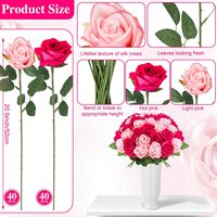 Großhandel Künstliche Blumen Rote Rosa Seiden-Rosenblätter Langstielige Rosen für Valentinstag Hochzeitsstrauß Heim- und Partydekoration