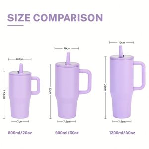Custom 30 oz 40 oz Vacuum Cup Insulated <b>Coffee</b> Mug Stainless Steel 30oz 40oz Leakproof Tumbler with Handle and Flip Straw Lid - Product Image 3