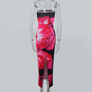 Abito Sexy 2025 Top a tubo stampato Slim fit con spacco, anca <span class=keywords><strong>aderente</strong></span>, abito lungo Casual da <span class=keywords><strong>donna</strong></span> - Product Image 5