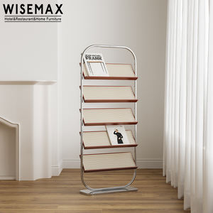 WISEMAX-Muebles clásicos para el hogar, estantería de metal de ratán y madera de estilo Bauhaus creativo y moderno, para sala de estudio - Product Image 5
