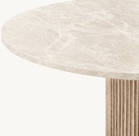 Meubles de salle à manger élégants et luxueux, table à manger ronde en marbre sur base en bois moderne haut de gamme, intérieur