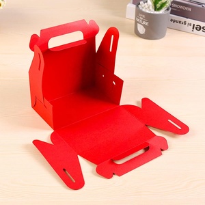 Scatola Regalo Rossa per le Feste con Manico, Bestseller per Biscotti, Caramelle, Torte, Pane, Snack, Ciambelle, Confezione Portatile per Biscotti - Product Image 3