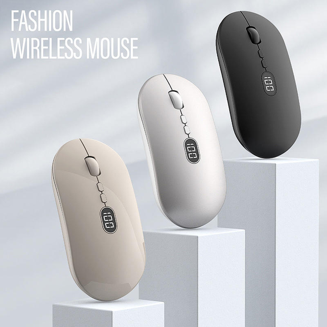 Free Wolf X1 Three-mode With Screen Wireless 2.4G USB Silent Click Laptops Office Computers Optical Games Mouse