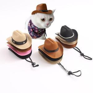 Casquette pour chien avec cordon, style cowboy, casquette en jean pour chiens, accessoires pour animaux de compagnie, casquette personnalisable avec logo, cordon étoile, perles, OEM - Product Image 2