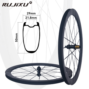 Juego de Ruedas de Bicicleta de Carretera con Freno de Disco de Fibra de Carbono de 50 mm con Patrón de Mariposa de Alta Calidad, Buje de Trinquete de 36T, Radios Plegables RUJIXU - Product Image 3