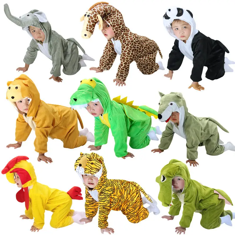 Children's performance show one-piece clothing giraffe chicken Tiger Monkey clothing mouse parent-child clothing animal costumes