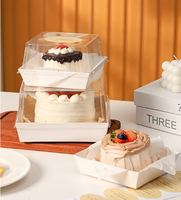 Boîte en papier une pièce biodégradable à emporter jetable avec couvercle haut en PET pour l'emballage de récipient alimentaire de cuisson de sandwich à gâteau