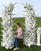 Arche de fleurs artificielles pour mariage, arrangement de fond avec fleurs en soie et support pour décoration de mariage, arche de fleurs artificielles