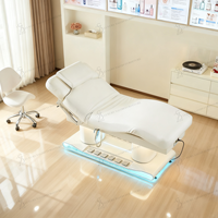 Lit de beauté à base de métal blanc de luxe lit facial électrique extra large 4 moteurs Table de massage lit de cils chauffant