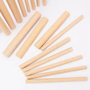 Precio de fábrica, varillas de espiga de madera sin terminar, palos de bandera, palos artesanales de madera