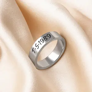 Taylor 1989 Ring English Alphabet Number Ring Stainless Steel Ring