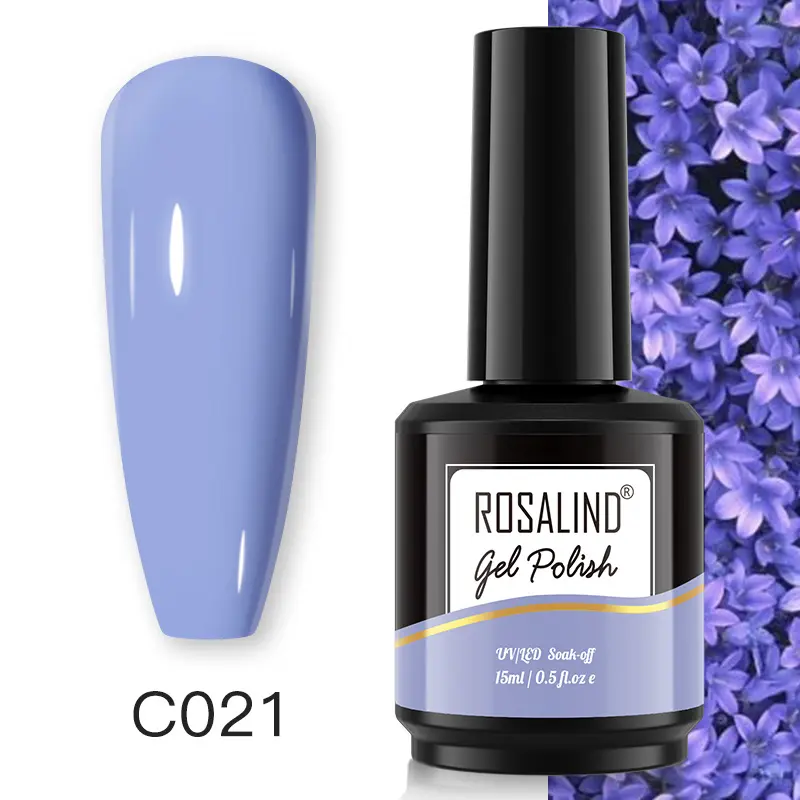 Rosalind น้ำยาทาเล็บเจล UV แอลอีดีติดทนนานมีสีบริสุทธิ์15มล. OEM ฉลากตามต้องการ