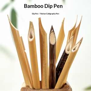 Set di Penne Calligrafiche Personalizzate Weizhuang, Penna a Immersione in Bambù Riciclato Maculato per Calligrafia Gotica, Qalam per <span class=keywords><strong>Scrittura</strong></span> Tibetana e <span class=keywords><strong>Araba</strong></span> - Product Image 1
