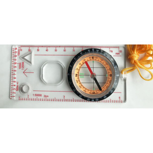 Regla de Mapa con Brújula para Exteriores, Herramienta de Navegación Multifuncional para Senderismo con Función de Brillo en la Oscuridad, 120 mm de Longitud, Material ABS - Product Image 3
