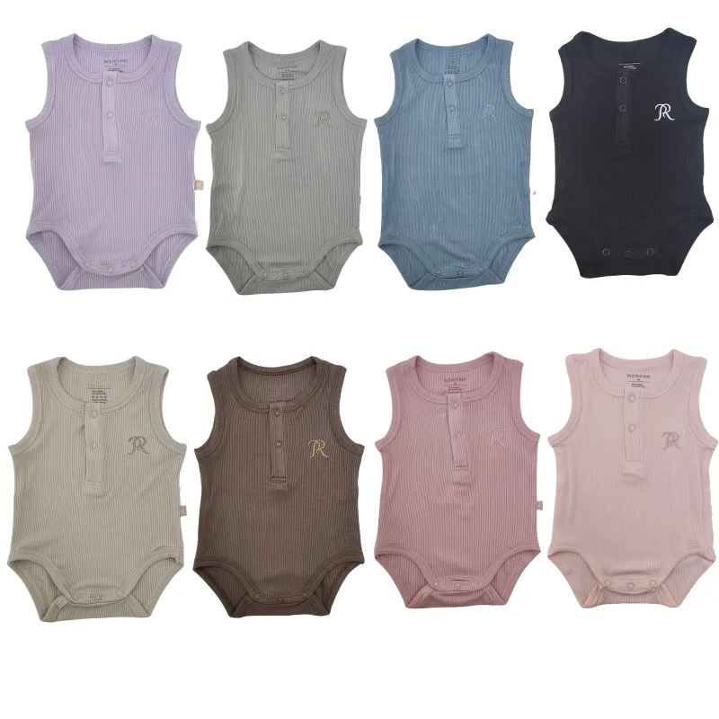 Desain kustom baju bayi modal bodysuit warna polos romper bayi baru lahir CPC bersertifikat onesie