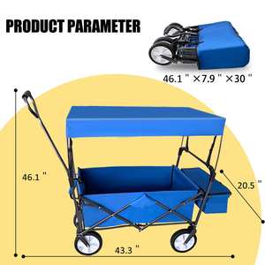 Gran oferta, carrito plegable móvil ligero de cuatro ruedas, diseño único, plataforma de vagón de comestibles para exteriores para llevar compras - Product Image 2