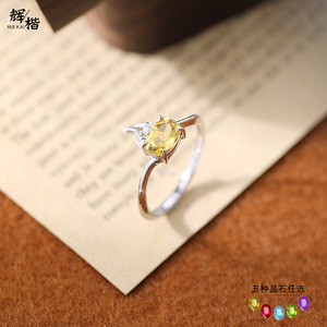 แหวนหินธรรมชาติทรงรีขนาด 5*7 มม. 9 วง เงินแท้ 925 ดีไซน์เปลวไฟ สำหรับเป็นของขวัญวันเกิด - Product Image 5