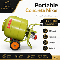 Bétonnière portable miniature de haute qualité en métal avec 2 roues et support OEM, alimentée électriquement
