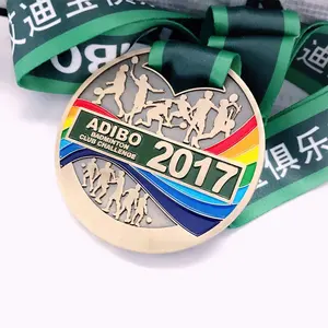 Kustom kualitas tinggi 3D die casting emas perak dan tembaga badminton Olahraga medali sublimasi trofi universal