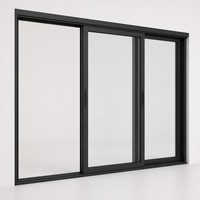 Porte coulissante en aluminium à double vitrage trempé, moderne, pour séparation de terrasse