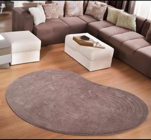 Tapis en laine tufté à la main moderne, tapis doux pour chambre à coucher, pique-niques en extérieur, lavable, réversible, antidérapant, adapté aux animaux domestiques, pour usage domestique - Product Image 1