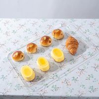Rectangle clair en plastique cuit au four beignet pain Bagels plateau grands plateaux de service à cupcakes en acrylique pour boulangerie pâtisserie vitrine