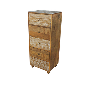 Eco Friendly Solid Mango Wood Drawer <b>Chest</b> with Wide <b>Storage</b> Drawers Durable Bedroom Furniture Cabinet with Matte Finish - Product Image 2