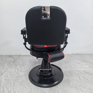 Chaise de Barbier Hydraulique Noire et Rouge en Alliage d'Aluminium et Fer, Meuble de Salon Très Vendu pour Hommes - Product Image 5