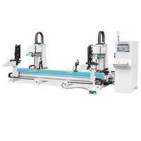 Machine à tenonner CNC double extrémité JR-2518 de la marque JUNRAN pour le travail du bois, idéale pour la production de chaises en bois massif sur ligne de fabrication de meubles.