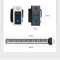Piano électronique à rouleaux manuel, 88 touches, version professionnelle épaisse, pliable, mobile, portable, pour débutants, vente d'usine