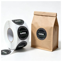 Autocollant rond en vinyle imperméable personnalisé, étiquette autocollante avec logo personnalisé pour les emballages de gobelets et de boîtes de café et de plats à emporter