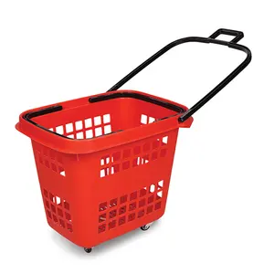 Cesta de plástico de alta qualidade, cesta de compras