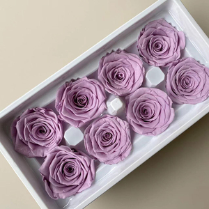 Rosas Eternas de Grado B en Color <span class=keywords><strong>Blanco</strong></span> y Rosa Claro, Caja de 8 Piezas, Ideal para Armar Ramos de Flores, Regalar y Decorar Eventos - Product Image 2