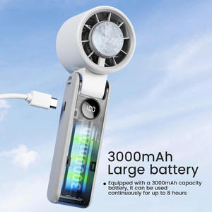 Handheld Foldable Mini <b>Fan</b> <b>with</b> <b>Ice</b> Pack Rechargeable Portable Cooler 3000mAh Battery up to 6 Hours Outdoor Use - Product Image 5