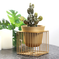 Or Pot De Fleur En Métal Pour Table Et Balcon Maison Décoration Jardinière En Métal Avec Panier D'or