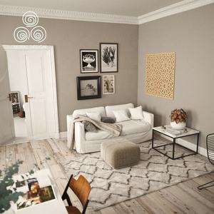 Panneau mural en bois de cyprès d'Inde 3D <span class=keywords><strong>MUMU</strong></span>, séparateur de pièce en bois pour salon, écran décoratif - Product Image 2