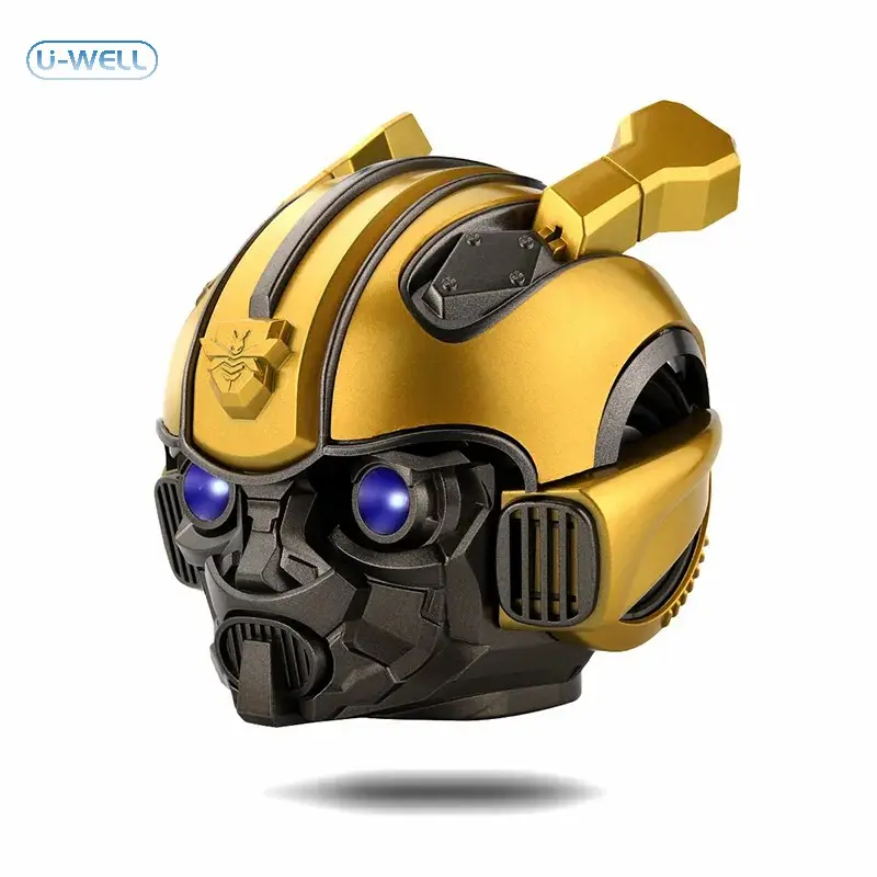 2023 máy biến áp mới Bumblebee Mũ bảo hiểm BT Loa USB Thẻ LED nhấp nháy ánh sáng không Dây Stereo Bluetooth loa