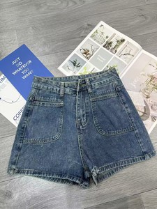 Pantalones Cortos Modelo FYK062 de $2.15, Talla M-2XL, Pantalones Cortos Casuales de Verano para <span class=keywords><strong>Mujer</strong></span>, Cintura Media, Elásticos, de Mezclilla, para <span class=keywords><strong>Mujer</strong></span> - Product Image 3