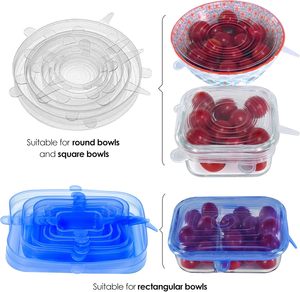 Tapas Elásticas de Silicona Reutilizables, Duraderas y Expandibles para Adaptarse a Diversos Tamaños y Formas de Recipientes, Ideales para Mantener los Alimentos Frescos - Product Image 3