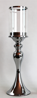 Porte-bougie Hurricane, élégant chandelier à tige haute, bougie pilier en option, taille et finition personnalisables pour table de mariage et décoration intérieure