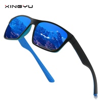 Nouvelles lunettes de soleil polarisées UV400 unisexes, style sport XY428, carrées, colorées, tendance, pour le cyclisme et la conduite