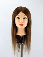 Tête de mannequin 100 % cheveux humains pour la coiffure, tête de coiffage professionnelle pour salon avec pince réglable